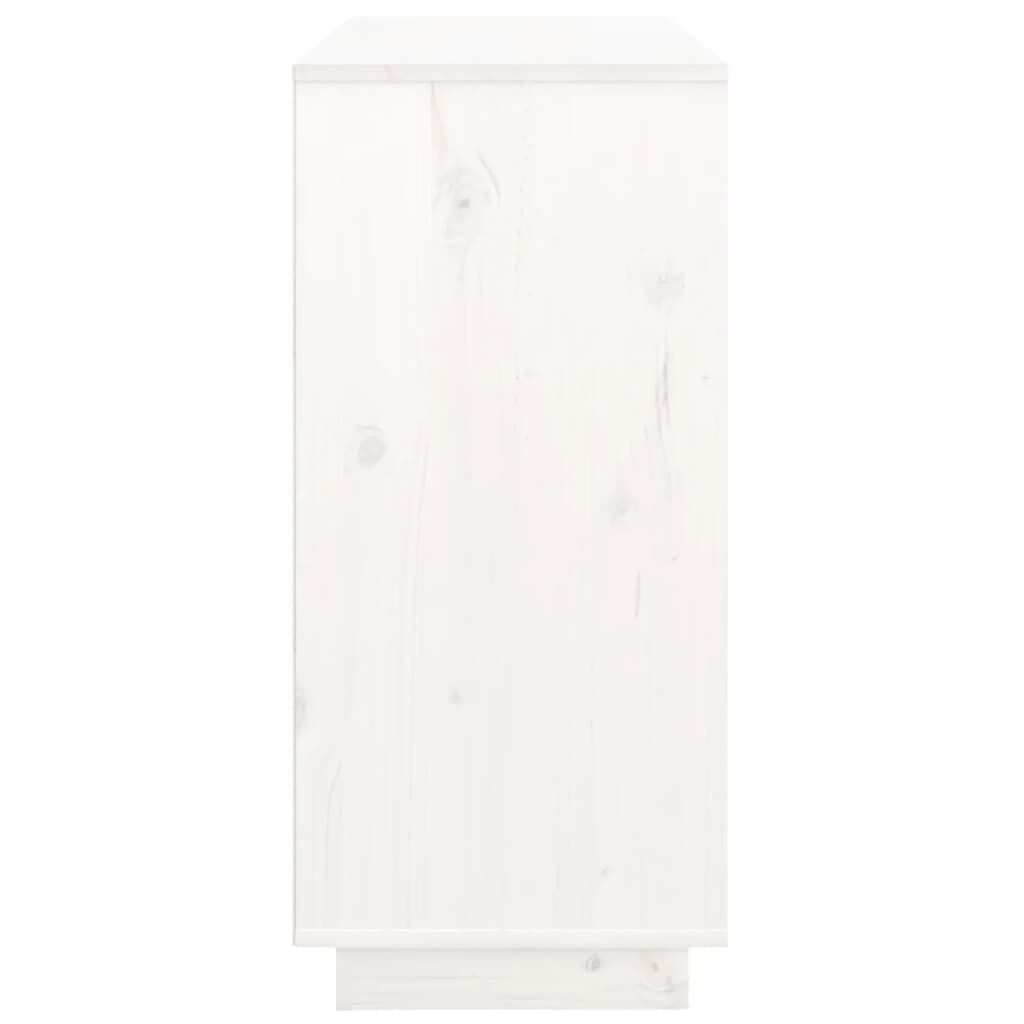 vidaXL Ντουλάπι Λευκό 111 x 34 x 75 εκ. από Μασίφ Ξύλο Πεύκου