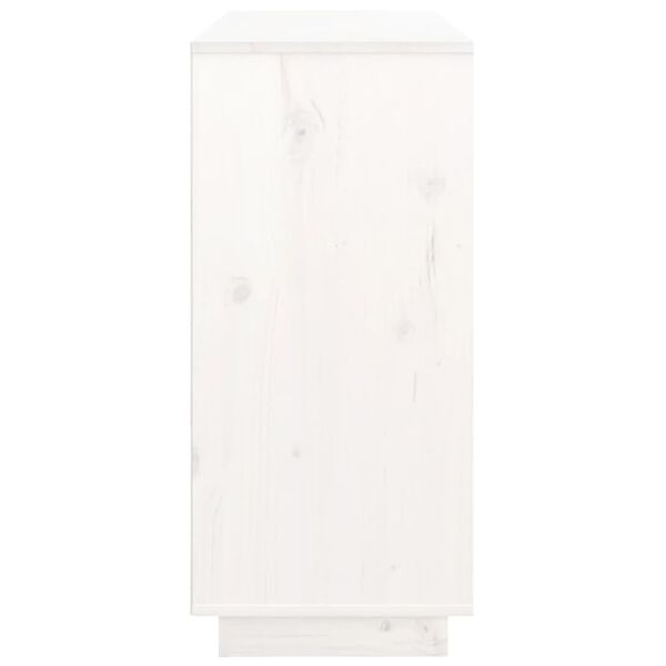 vidaXL Ντουλάπι Λευκό 111 x 34 x 75 εκ. από Μασίφ Ξύλο Πεύκου