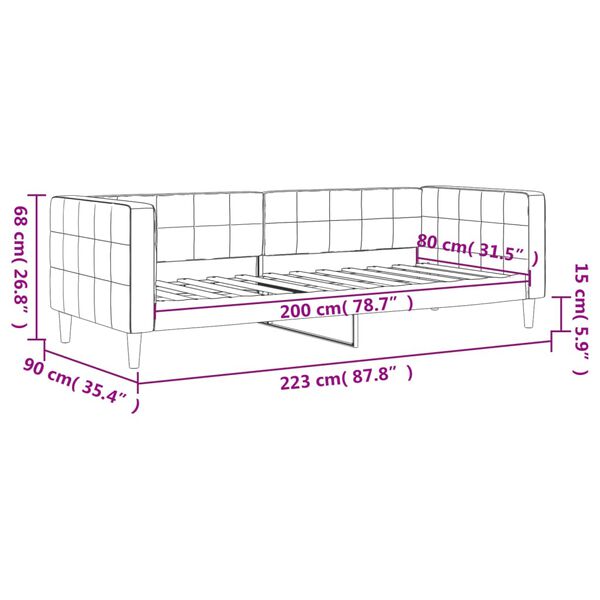 vidaXL Καναπές Κρεβάτι Σκούρο Πράσινο 80 x 200 εκ. Βελούδινος