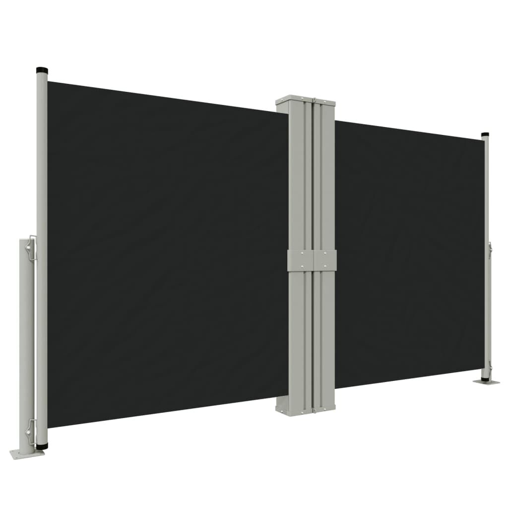 vidaXL Διαχωριστικό Βεράντας Συρόμενο Μαύρο 140 x 1200 εκ.