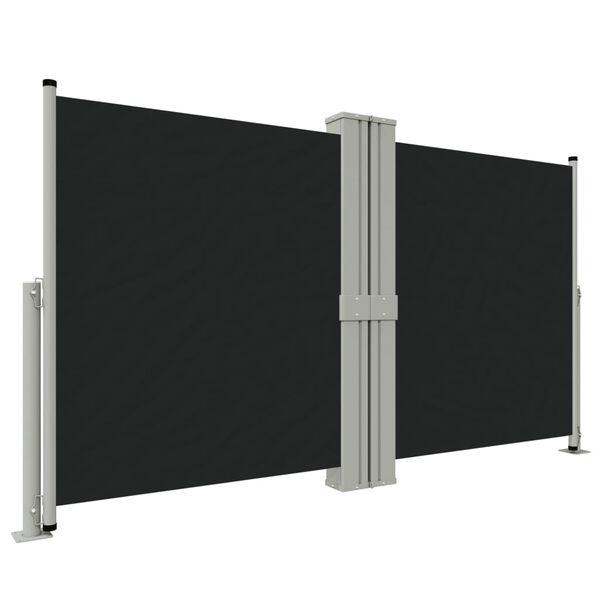 vidaXL Διαχωριστικό Βεράντας Συρόμενο Μαύρο 140 x 1200 εκ.