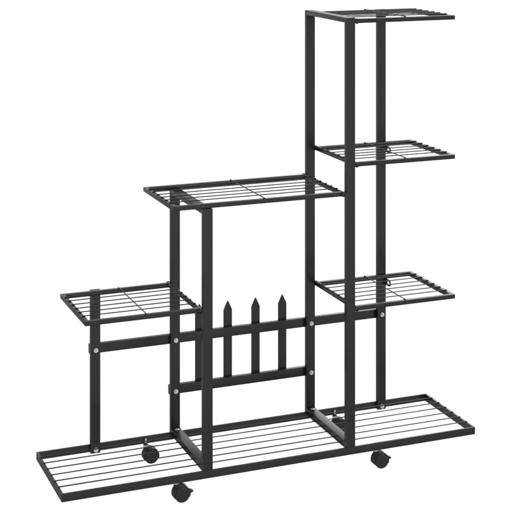 vidaXL Ανθοστήλη με Ρόδες Μαύρη 94,5 x 25 x 92,5 εκ. Μεταλλική
