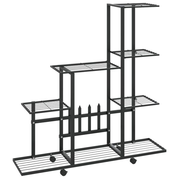 vidaXL Ανθοστήλη με Ρόδες Μαύρη 94,5 x 25 x 92,5 εκ. Μεταλλική
