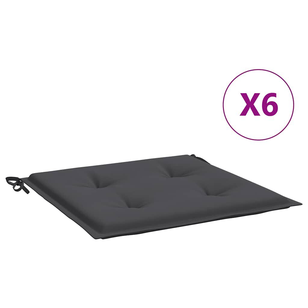 vidaXL Μαξιλάρια Καρέκλας Κήπου 6 τεμ. Ανθρακί 40x40x4 εκ. Υφασμάτινα