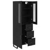 vidaXL Highboard με συρτάρι 2 pcs Μαύρη Οξυά Σύνθετο Ξύλο και Γυαλί