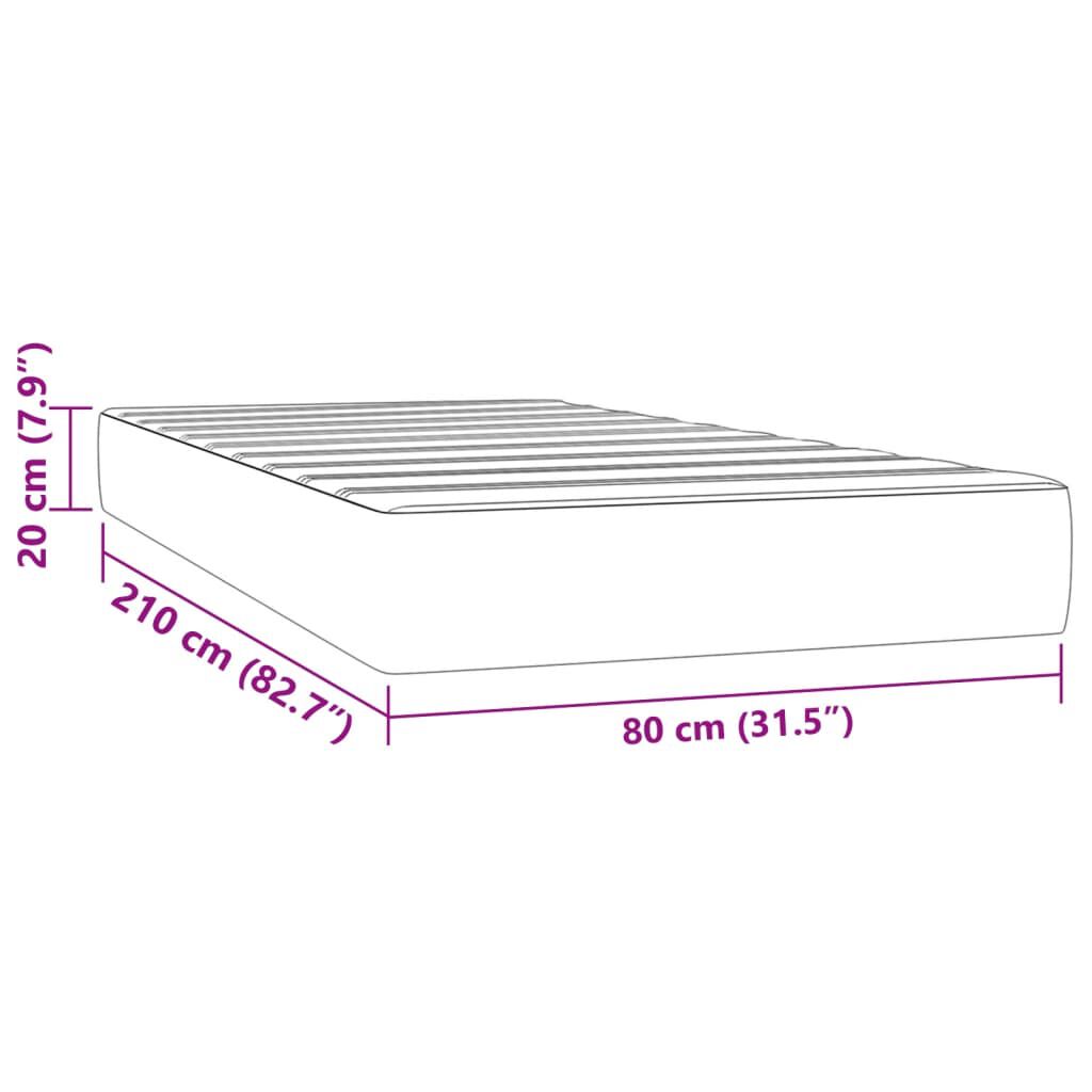 vidaXL Στρώμα με Pocket Springs Σκούρο Μπλε 80x210x20 εκ. Βελούδινο