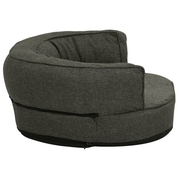vidaXL Εργονομικό Στρώμα για Σκύλους Σκ. Γκρι 75x53 εκ. Όψη Λινού Φλις