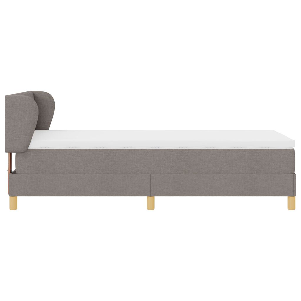 vidaXL Κρεβάτι Box Spring με Στρώμα σε Ταουπέ - 90x190 εκ Ύφασμα