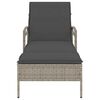 vidaXL Ξαπλώστρα Αν. Γκρι 63x200x81 εκ. Συνθετικό Ρατάν με Μαξιλάρι