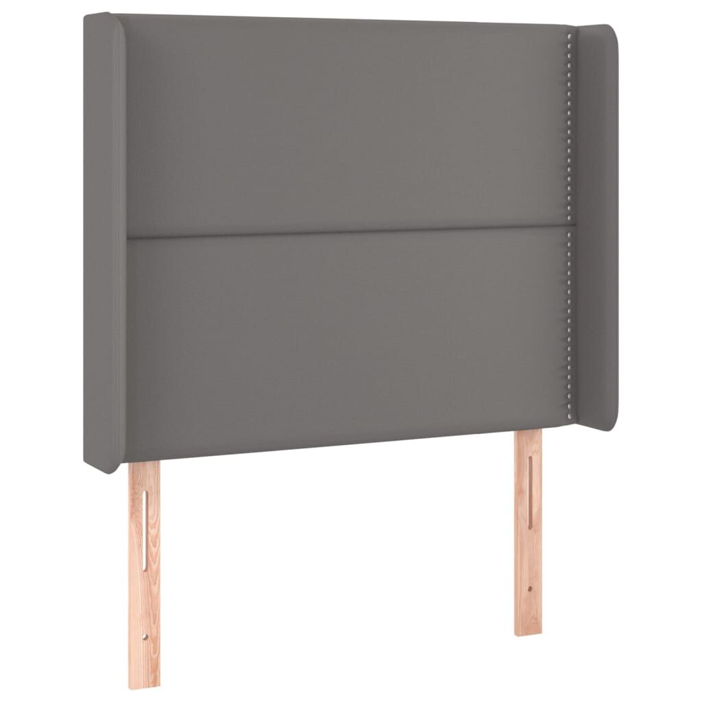 vidaXL Κρεβάτι Boxspring με Στρώμα & LED Γκρι 90x190 εκ. Συνθ. Δέρμα