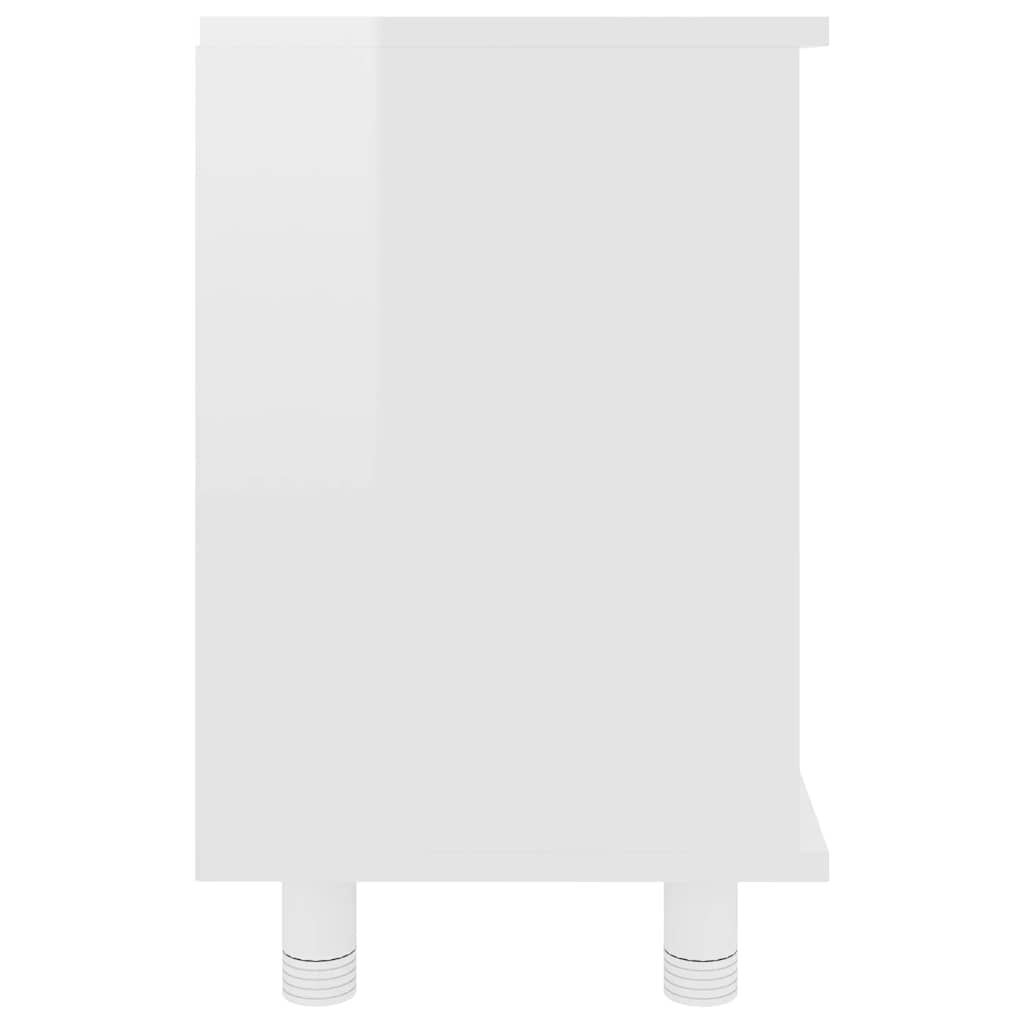vidaXL Ντουλάπι Νιπτήρα Γυαλιστερό Λευκό 60x32x53,5 εκ. Επεξ. Ξύλο
