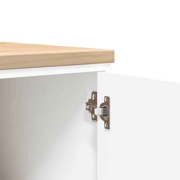 vidaXL ντουλάπι αποθήκευσης γκαράζ Λευκό 60x51x85 εκ μασίφ ξύλο πεύκο