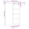 vidaXL Συρόμενη Πόρτα Λευκό 78 x 202 εκ. Μασίφ ξύλο πεύκου και γυαλί