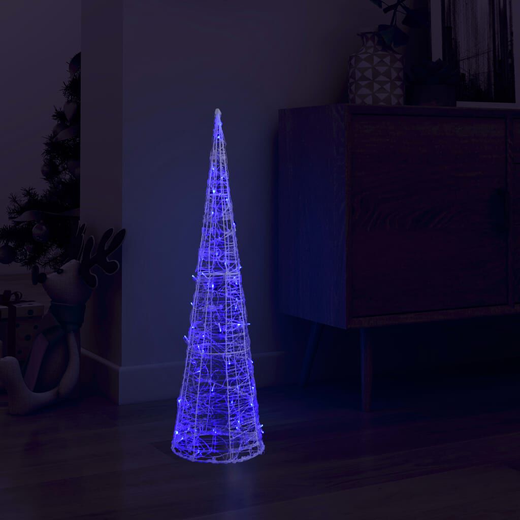 vidaXL Κώνος Διακοσμητικός Πυραμίδα LED Ακρυλικός Μπλε 90 εκ.