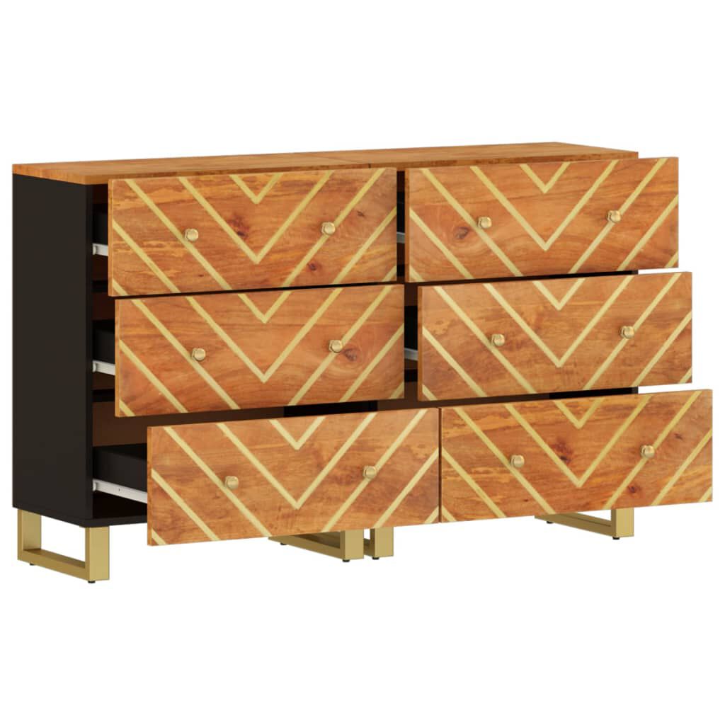vidaXL Βοηθητικά Έπιπλα 2Τεμ Καφέ/Μαύρο 60x33,5x75εκ Μασίφ Ξύλο Μάνγκο