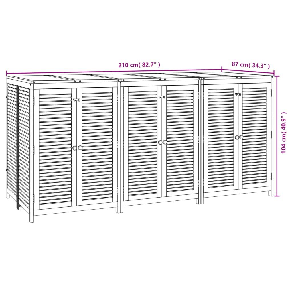 vidaXL Μπαούλο Αποθήκευσης Κήπου 210x87x104 εκ. από Μασίφ Ξύλο Ακακίας