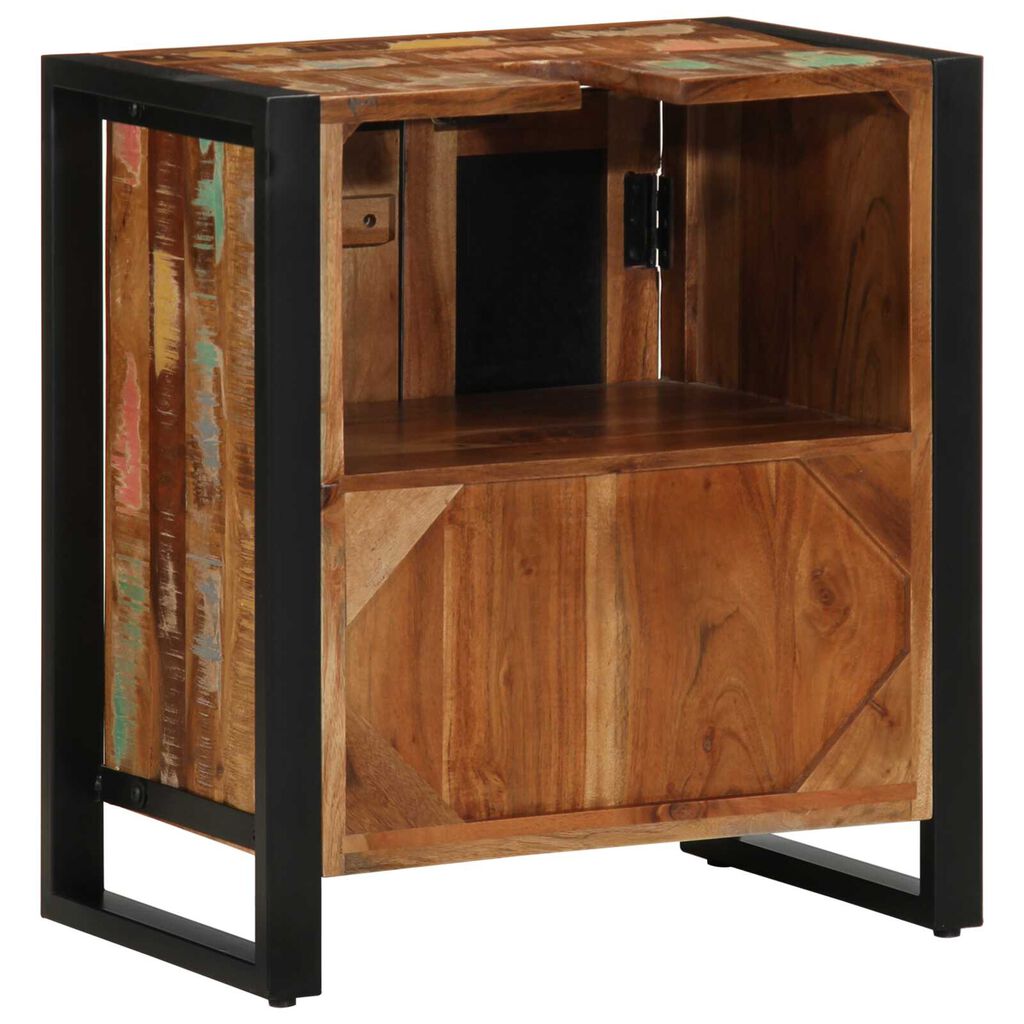 vidaXL Ντουλάπι Μπάνιου Πολύχρωμο 55x35x60 cm Μασίφ Ξύλο Ανακυκλωμένο