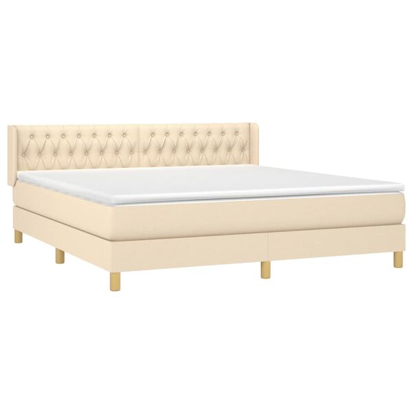 vidaXL &Kappa;&rho;&epsilon;&beta;ά&tau;&iota; Boxspring &mu;&epsilon; &Sigma;&tau;&rho;ώ&mu;&alpha; &Kappa;&rho;&epsilon;&mu; 180x200 &epsilon;&kappa;. &Upsilon;&phi;&alpha;&sigma;&mu;ά&tau;&iota;&nu;&omicron;