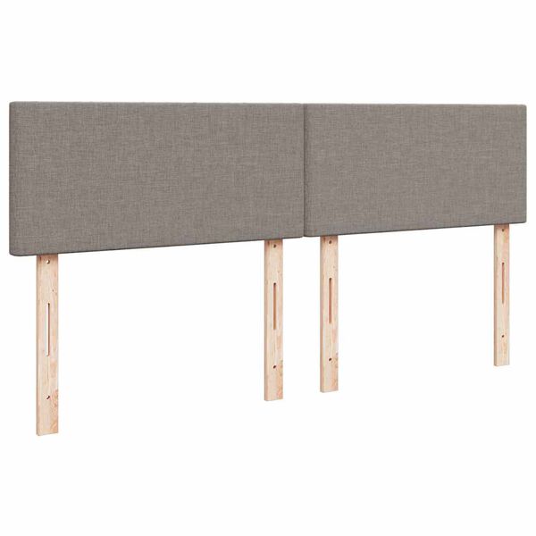 vidaXL Οθωμανικό κρεβάτι με στρώμα & LEDs Taupe 160x200cm ύφασμα