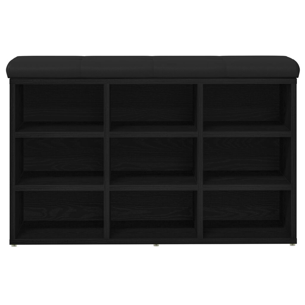 vidaXL Παγκάκι Αποθήκευσης Μαύρη Κέδρος 80x30x48 εκ. Συνθετικό Ξύλο