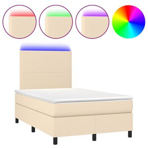vidaXL &Kappa;&rho;&epsilon;&beta;ά&tau;&iota; Boxspring &mu;&epsilon; &Sigma;&tau;&rho;ώ&mu;&alpha; & LED &Kappa;&rho;&epsilon;&mu; 120x190 &epsilon;&kappa;. &Upsilon;&phi;&alpha;&sigma;&mu;ά&tau;&iota;&nu;&omicron;