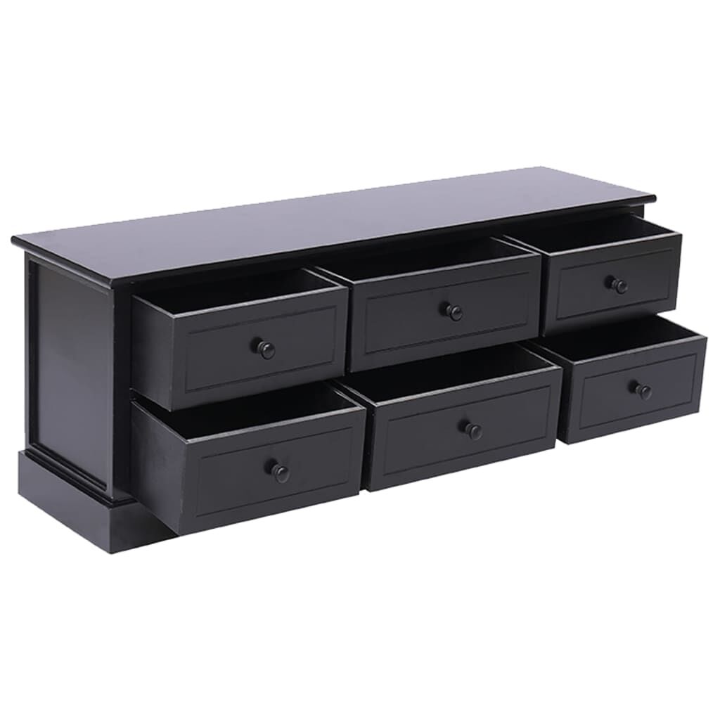 vidaXL Έπιπλο Τηλεόρασης Μαύρο 108x30x40 εκ. από Μασίφ Ξύλο Παυλώνιας
