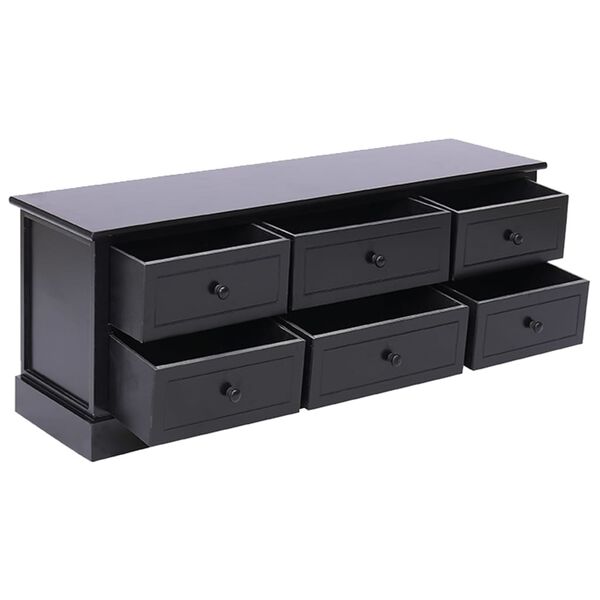 vidaXL Έπιπλο Τηλεόρασης Μαύρο 108x30x40 εκ. από Μασίφ Ξύλο Παυλώνιας
