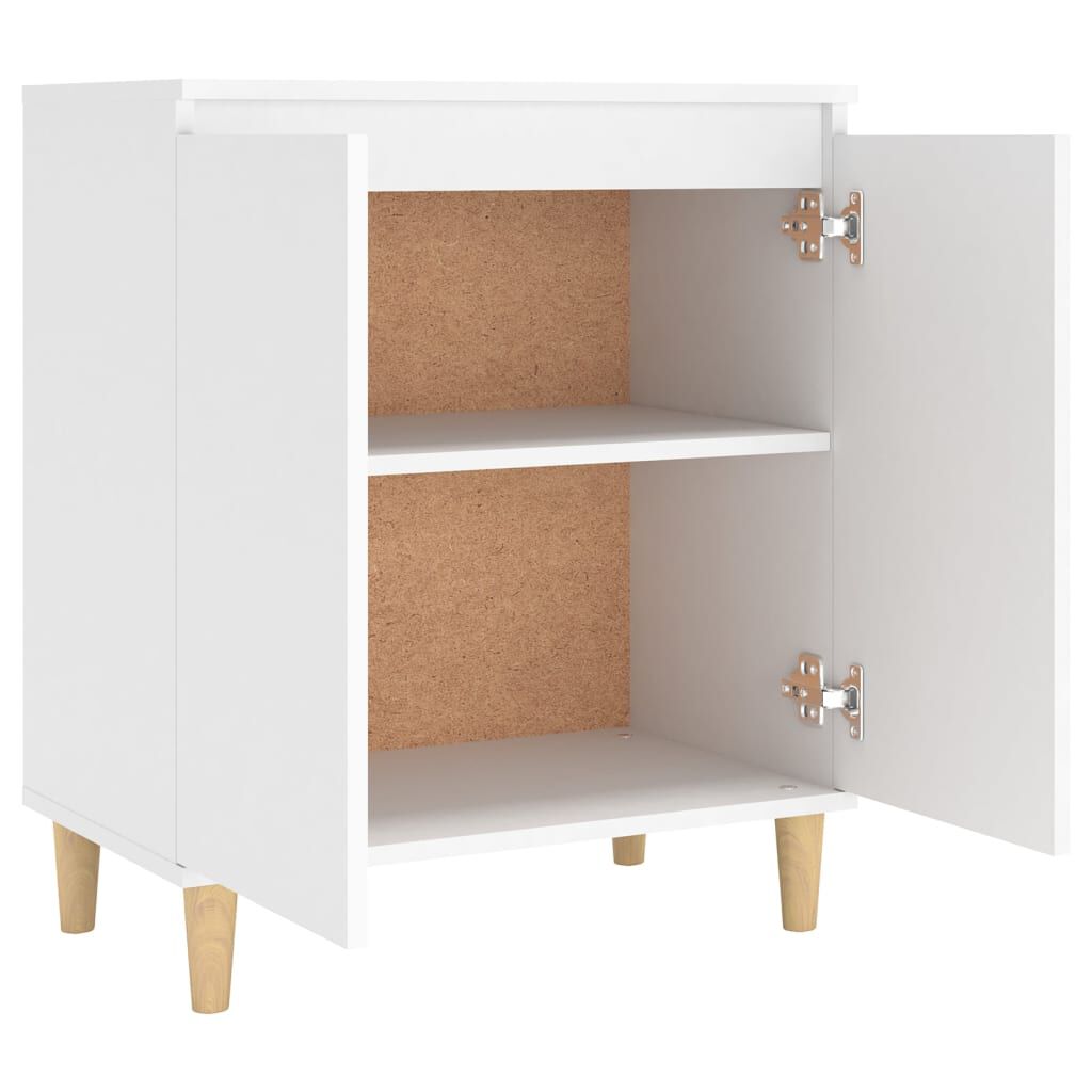 vidaXL Μπουφές Λευκός 60 x 35 x 70 εκ. από Επεξ. Ξύλο με Ξύλινα Πόδια