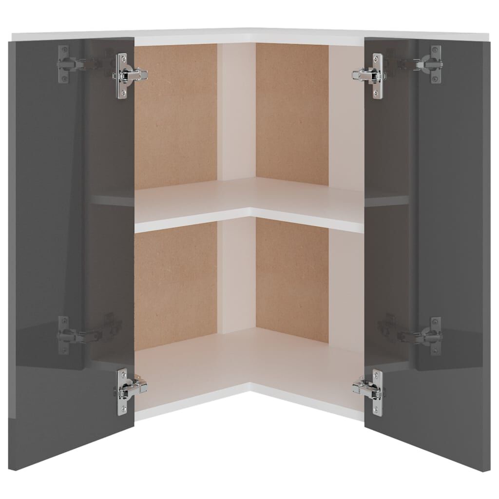 vidaXL Ντουλάπι Γωνία Κρεμαστό Lyon Γυαλ. Γκρι 57x57x60εκ. από