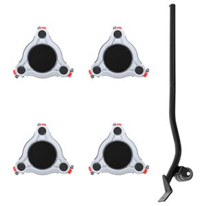 vidaXL Ρόλοι Επίπλων 4 τεμ. με Ανυψωτικό 14,5x13,5x4 εκ. Ατσάλι 400 κιλά