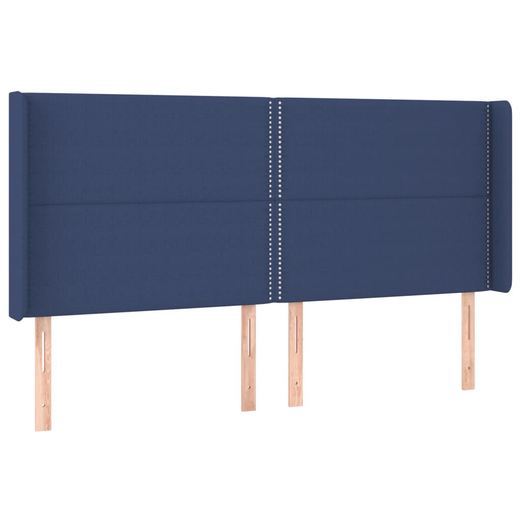 vidaXL Κρεβάτι Boxspring με Στρώμα & LED Μπλε 160x200 εκ. Υφασμάτινο