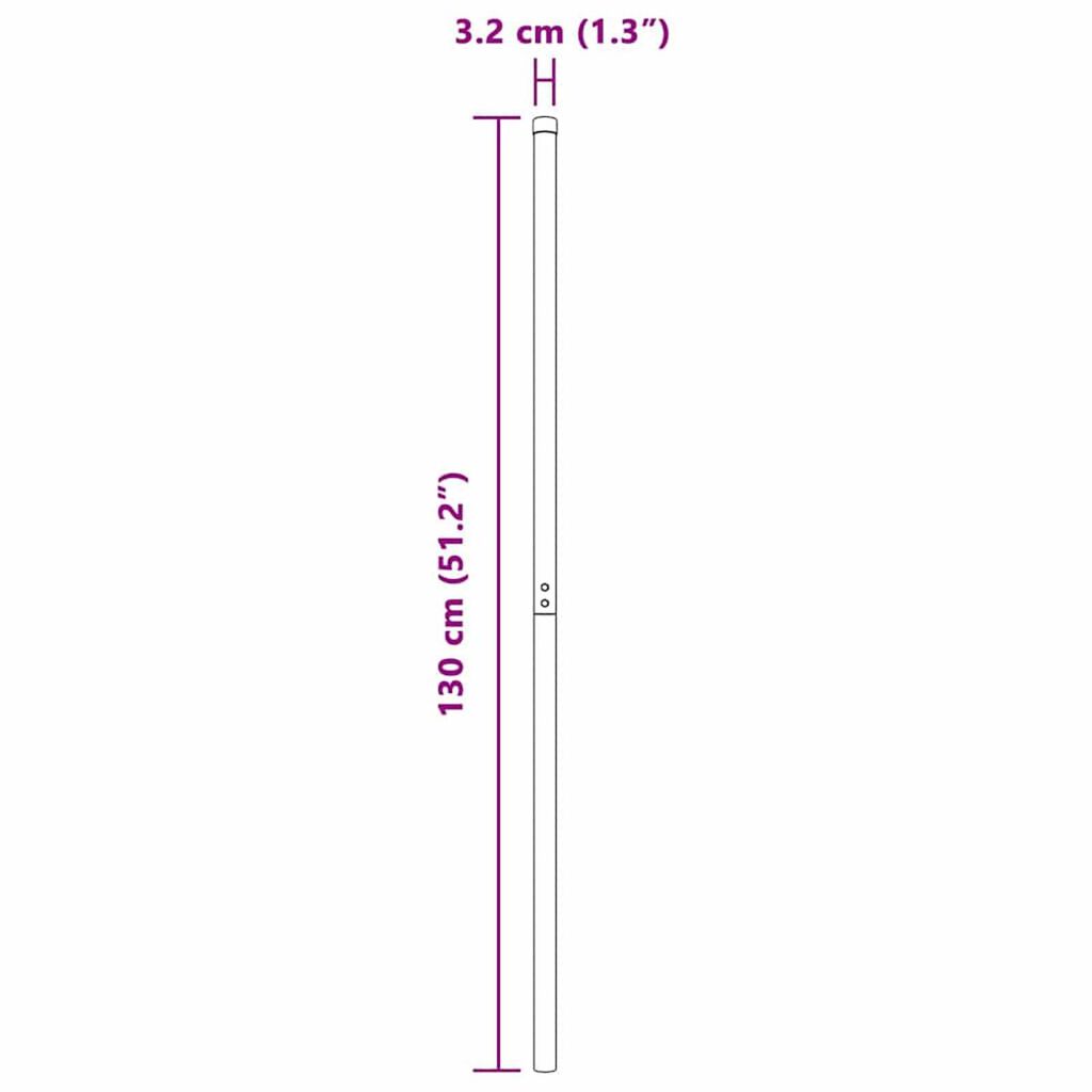 vidaXL Πό posts φράχτη 2 pcs Ασημί 130 cm Ατσάλι με Επικάλυψη Πούδρας