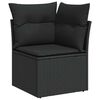 vidaXL Σετ Καναπέ Κήπου με μαξιλάρι 7 pcs Μαύρο 55 x 55 x 37 εκ