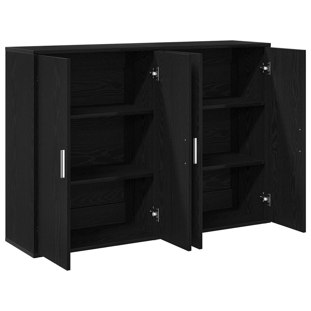 vidaXL Μπουφέδες 2 τμχ Μαύρο Δρύς 60x31x84 εκ Επεξεργασμένο Ξύλο