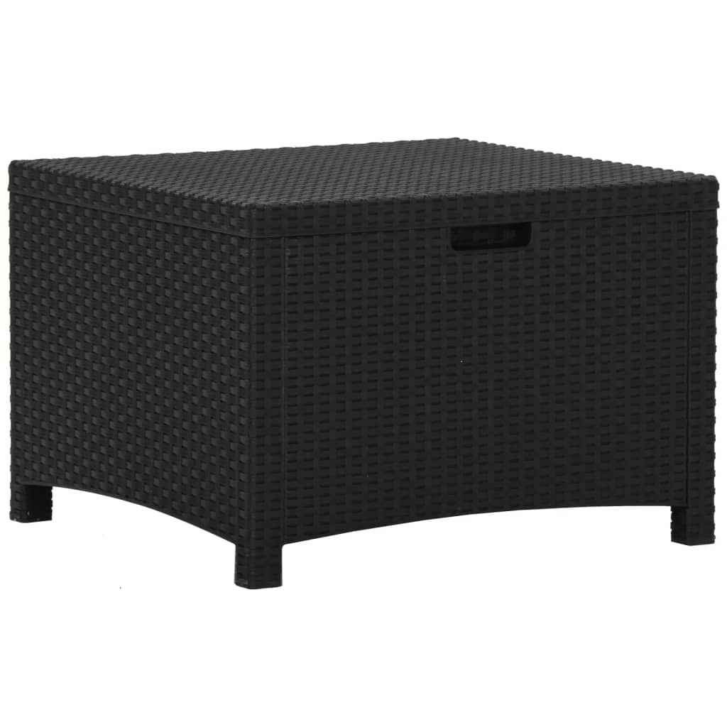 vidaXL Μπαούλο Αποθήκευσης Κήπου Γραφίτης 60x54x41εκ Ρατάν Πολυπρ/νίου