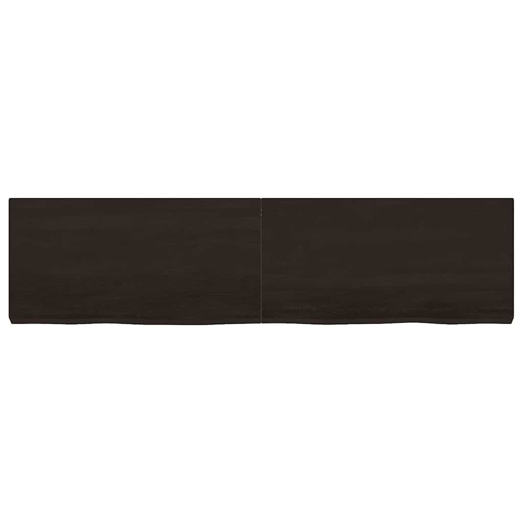 vidaXL Ράφι Τοίχου Σκούρο Καφέ 160x40x(2-6) εκ. Επεξ. Μασίφ Ξύλο Δρυός