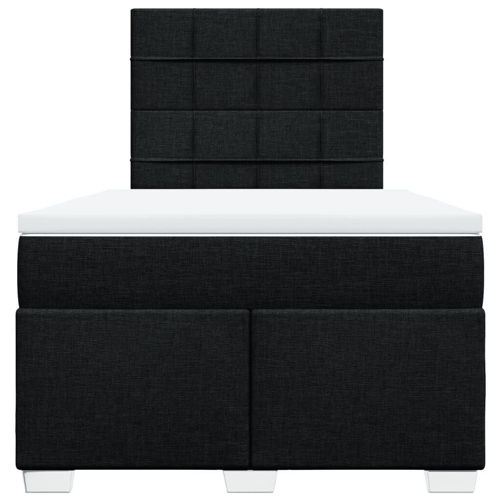 vidaXL Κρεβάτι Boxspring με Στρώμα Μαύρο 120x190 εκ. Υφασμάτινο