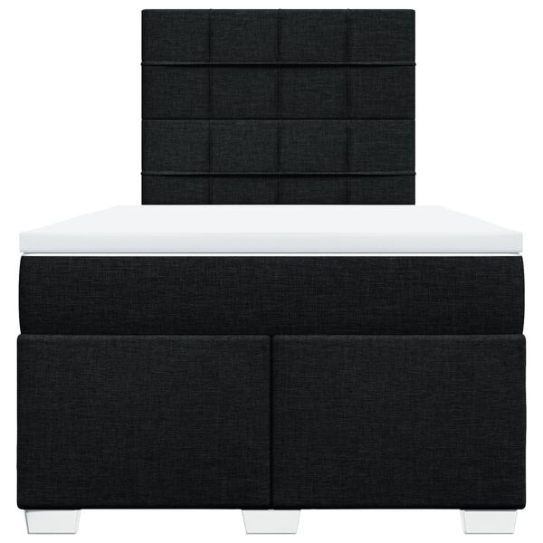 vidaXL Κρεβάτι Boxspring με Στρώμα Μαύρο 120x190 εκ. Υφασμάτινο