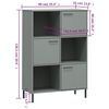 vidaXL Βιβλιοθήκη OSLO Γκρι 90x35x128,5 εκ. Μασίφ Ξύλο με Μετ. Πόδια