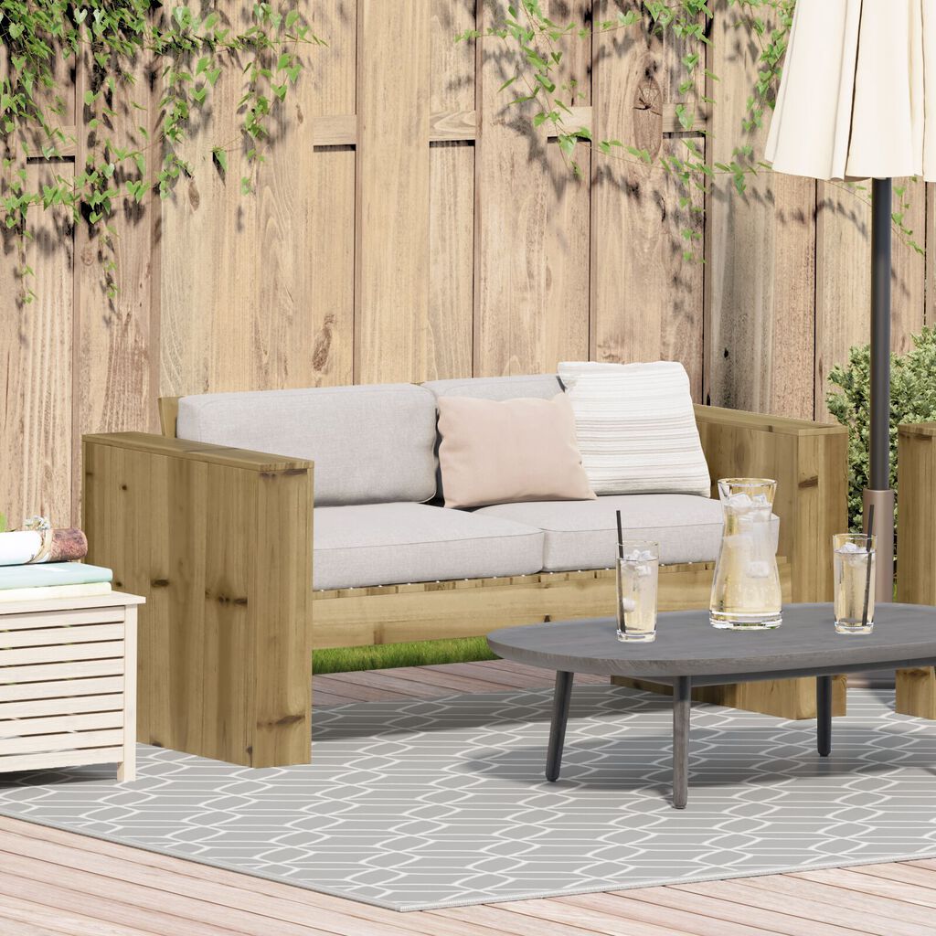 vidaXL Καναπές Κήπου 2 Θέσεων 134x60x62 εκ. Επεξεργασμένο Ξύλο Πεύκου