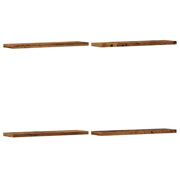 vidaXL Ραφιέρες Τοίχου 4 τεμ. Όψη Παλαιού Ξύλου 40x20x1,5εκ Επεξ. Ξύλο