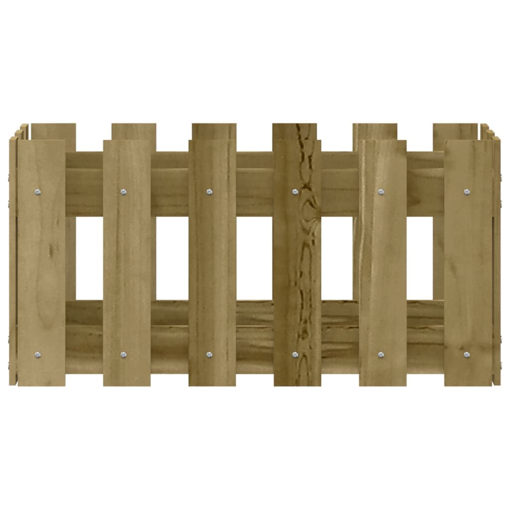 vidaXL Ζαρντινιέρα με Σχέδιο Φράχτη 60x30x30 εκ. Εμποτισμ. Ξύλο Πεύκου