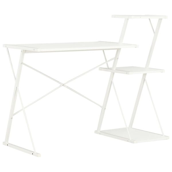 vidaXL Γραφείο με Ράφια Λευκό 116 x 50 x 93 εκ.
