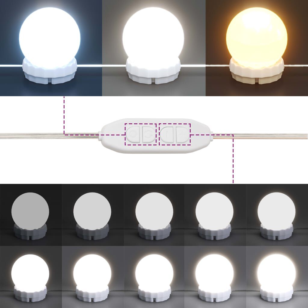vidaXL Μπουντουάρ Σετ με LED από Μασίφ Ξύλο Πεύκου