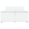 vidaXL Κρεβάτι Boxspring με Στρώμα Λευκό 200x200 εκ. Συνθετικό Δέρμα