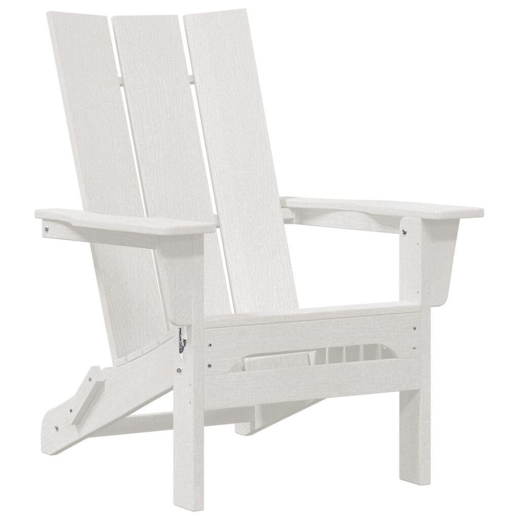 vidaXL Folding Adirondack Chair Λευκό 74.5x80.5x90 εκ. HDPE