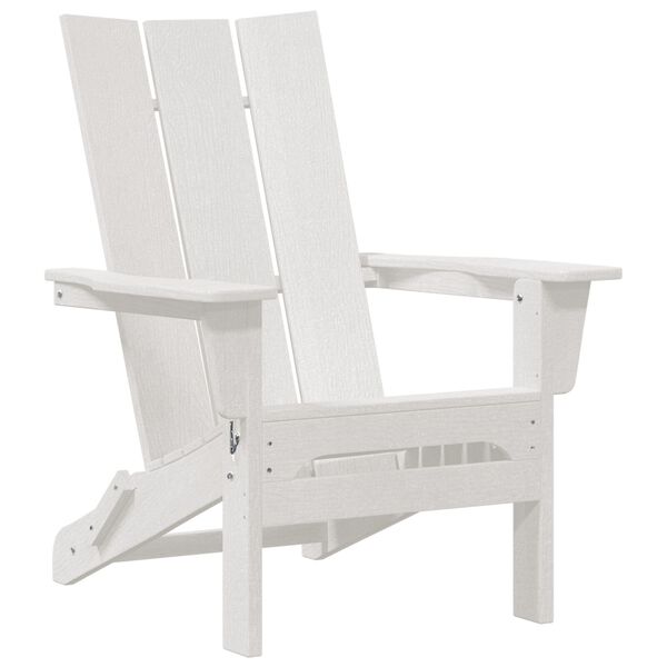 vidaXL Folding Adirondack Chair Λευκό 74.5x80.5x90 εκ. HDPE