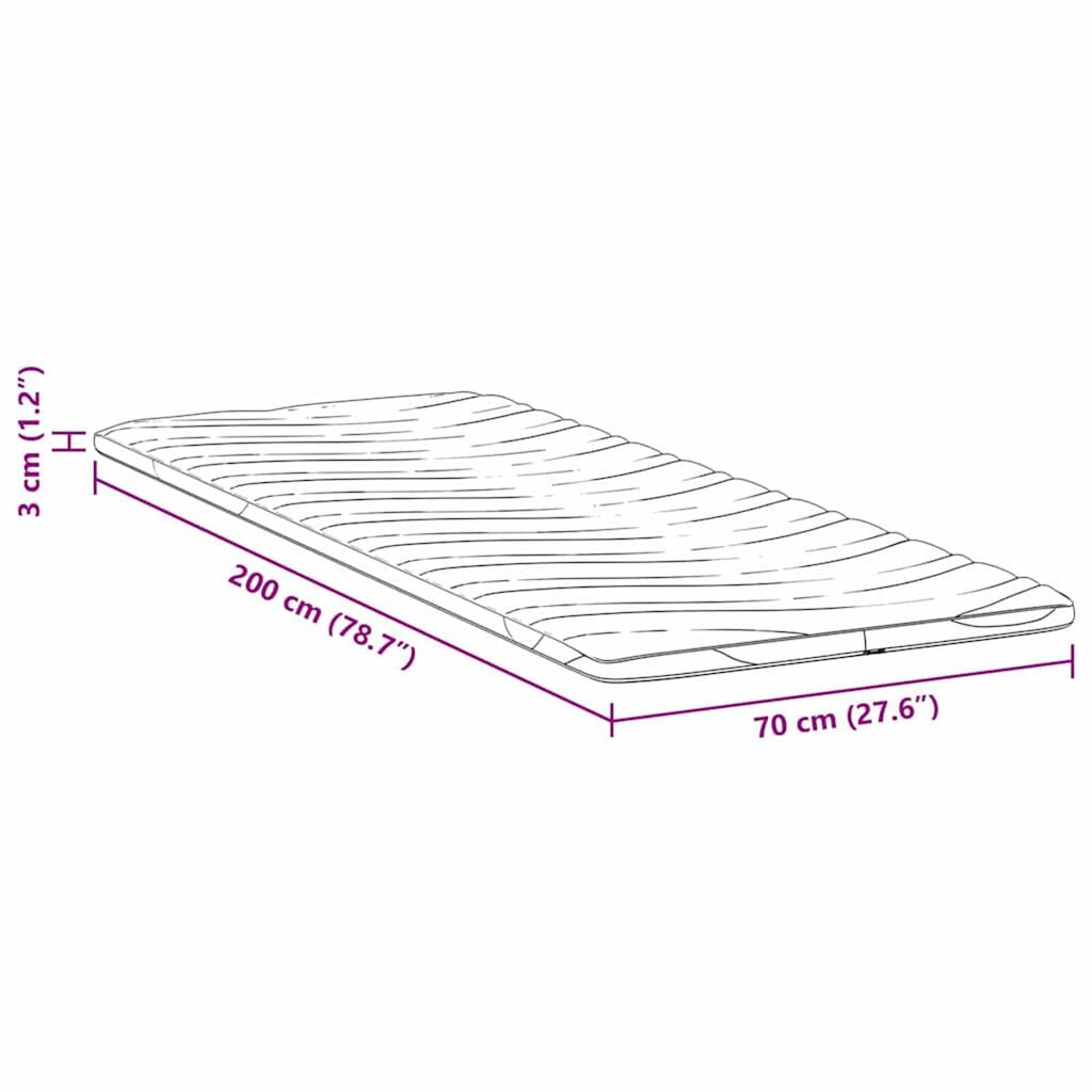 vidaXL Στρώματα Λευκό 70 x 200 cm Λάτεξ