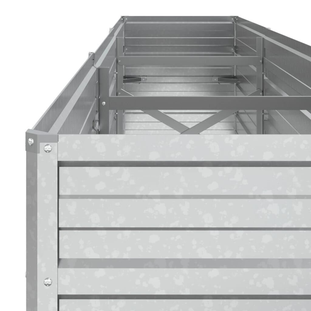 vidaXL Ζαρντινιέρα Υπερυψωμένη Ασημί 240x40x45 εκ. Γαλβανισμ. Χάλυβας
