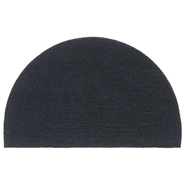 vidaXL Πατάκι Εισόδου Ημικυκλικό Γκρι 50x80εκ Θυσανωτός Κοκοφοίνικας